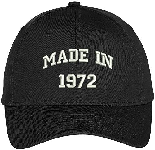 Trendy Apparel Shop Made In 1972-45th Birthday Embroidered High Profile Adjustable Baseball Cap