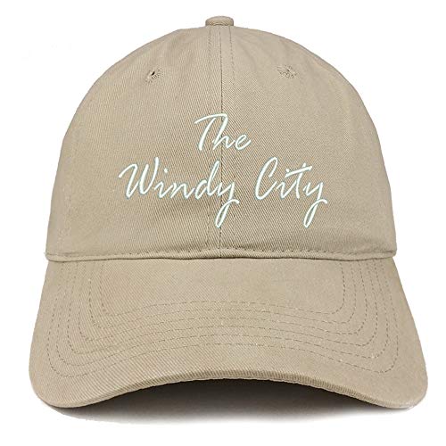 Trendy Apparel Shop The Windy City Embroidered Soft Crown 100% Brushed Cotton Cap