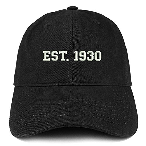 Trendy Apparel Shop EST 1930 Embroidered - 91st Birthday Gift Soft Cotton Baseball Cap