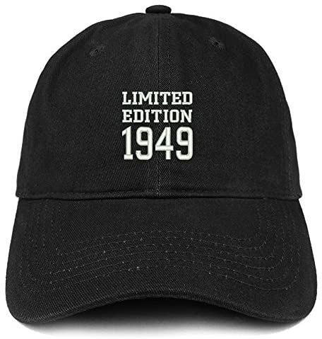 Trendy Apparel Shop Limited Edition 1949 Embroidered Birthday Gift Brushed Cotton Cap