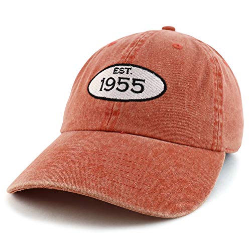 Trendy Apparel Shop 65th Birthday Established 1956 Washed Cotton Adjustable Cap