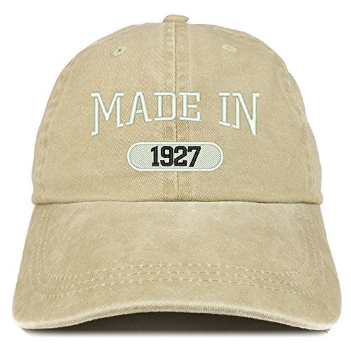 Trendy Apparel Shop Made in 1927 Embroidered 94th Birthday Washed Baseball Cap