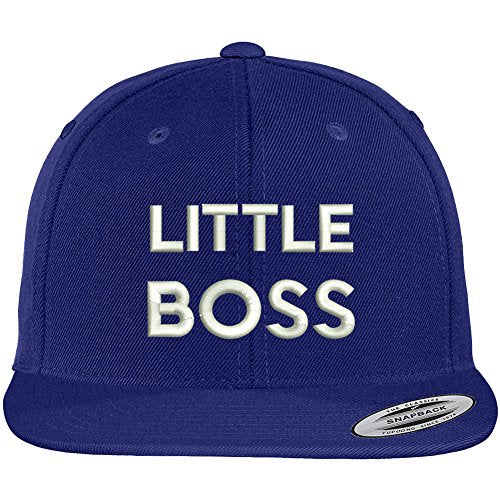Trendy Apparel Shop Little Boss Embroidered Flat Bill Premium Classic Snapback Cap