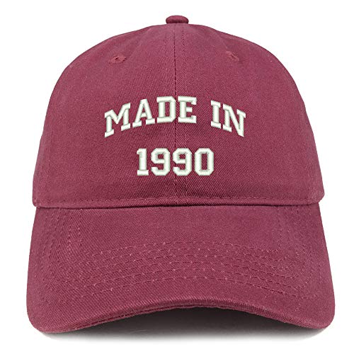Trendy Apparel Shop Made in 1990 Text Embroidered 31st Birthday Brushed Cotton Cap