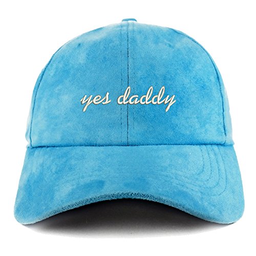Trendy Apparel Shop Yes Daddy Embroidered Faux Suede Leather Adjustable Cap