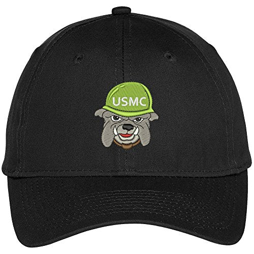 Trendy Apparel Shop USMC Bulldog Pup Embroidered Snapback Adjustable Baseball Cap