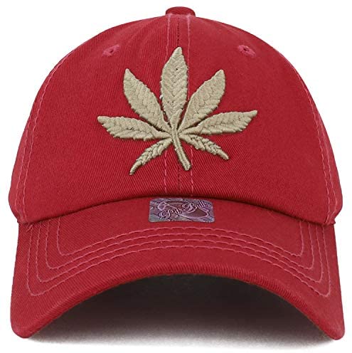Trendy Apparel Shop Marijuana Weed Leaf 3D Embroidered Cotton Dad Hat