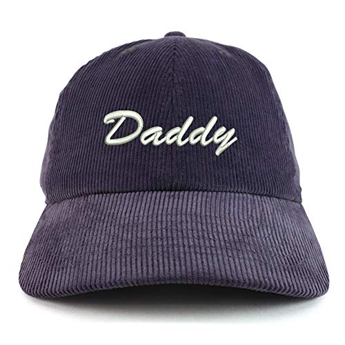 Trendy Apparel Shop Daddy Script Font Cotton Corduroy Unstructured Baseball Cap