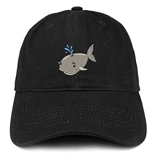 Trendy Apparel Shop Baby Whale Embroidered Soft Crown 100% Brushed Cotton Cap