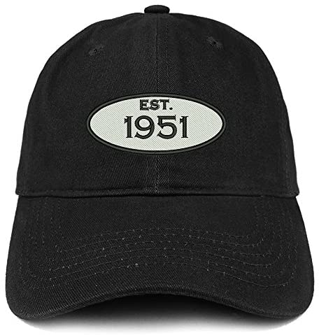 Trendy Apparel Shop Established 1951 Embroidered 70th Birthday Gift Soft Crown Cotton Cap