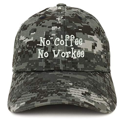 Trendy Apparel Shop No Coffee No Workee Soft Crown 100% Brushed Cotton Cap