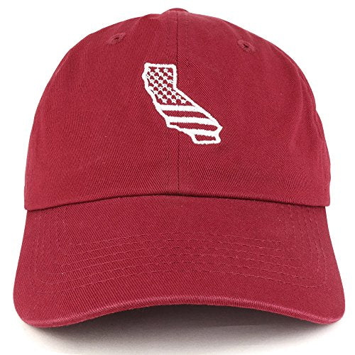 Trendy Apparel Shop California State USA Flag Embroidered Soft Cotton Dad Hat