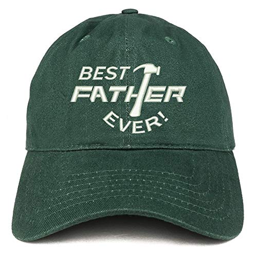 Trendy Apparel Shop Best Father Ever Embroidered Soft Crown 100% Brushed Cotton Cap