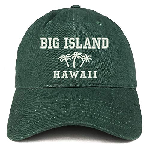 Trendy Apparel Shop Big Island Hawaii and Palm Tree Embroidered Brushed Cap