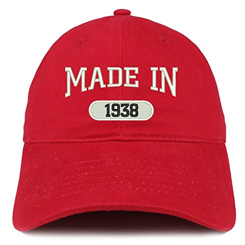 Trendy Apparel Shop Made in 1938 Embroidered 83rd Birthday Brushed Cotton Cap