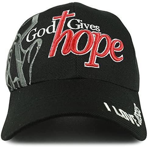 Trendy Apparel Shop God Gives Hope 3D Embroidered Christian Theme Adjustable Baseball Cap