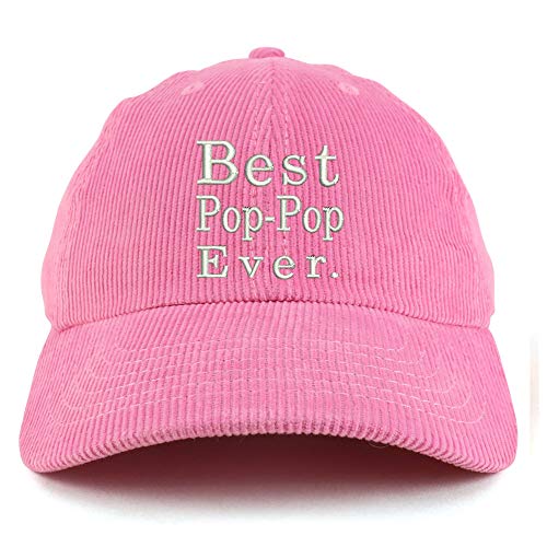 Trendy Apparel Shop Best Pop Pop Ever Cotton Corduroy Unstructured Baseball Cap