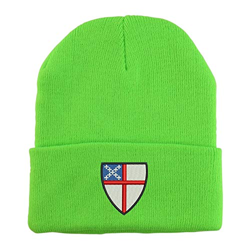 Trendy Apparel Shop Episcopal Shield Embroidered Winter Long Cuff Beanie