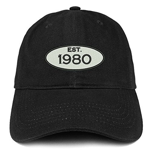 Trendy Apparel Shop Established 1980 Embroidered 41st Birthday Gift Soft Crown Cotton Cap