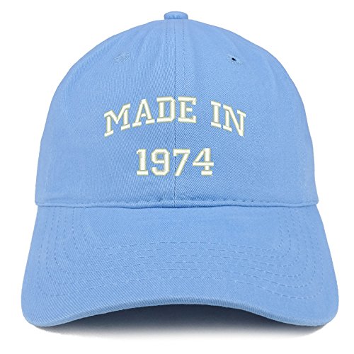Trendy Apparel Shop Made in 1974 Text Embroidered 47th Birthday Brushed Cotton Cap