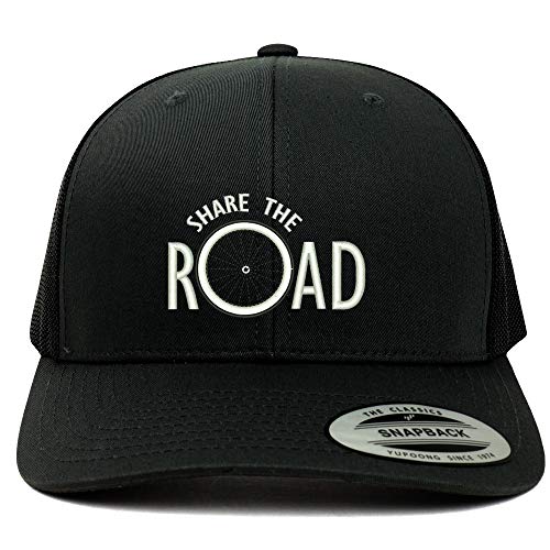 Trendy Apparel Shop Share The Road Embroidered 6 Panel Trucker Mesh Cap