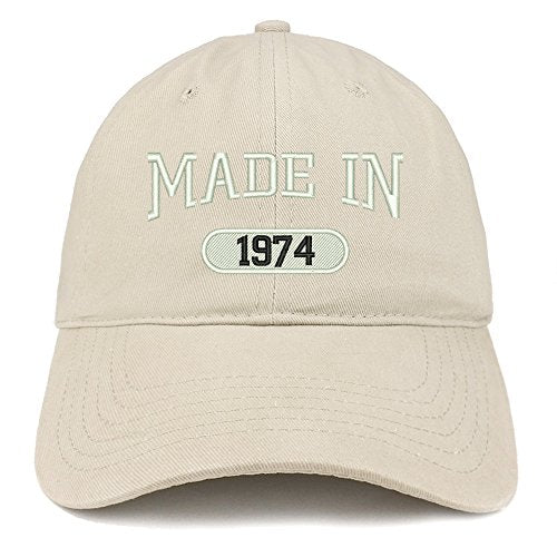 Trendy Apparel Shop Made in 1974 Embroidered 47th Birthday Brushed Cotton Cap