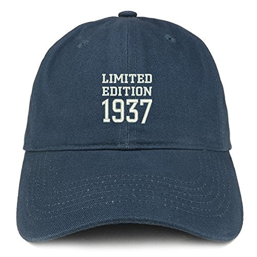 Trendy Apparel Shop Limited Edition 1937 Embroidered Birthday Gift Brushed Cotton Cap