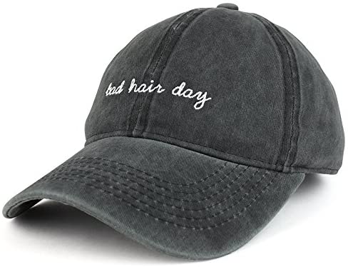 Trendy Apparel Shop Bad Hair Day Embroidered Unstructured Washed Cotton Baseball Dad Cap