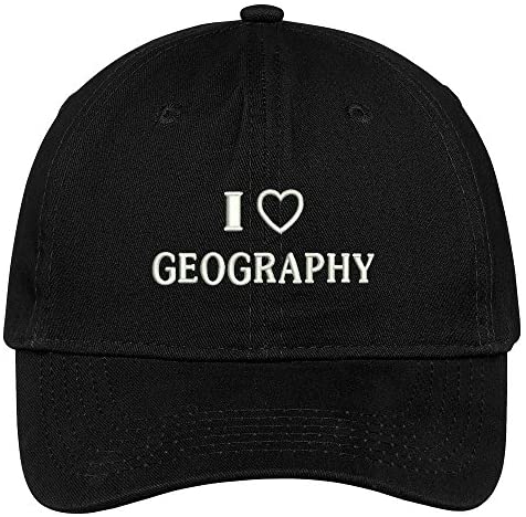 Trendy Apparel Shop I Love Geopraphy Embroidered Soft Cotton Low Profile Dad Hat Baseball Cap