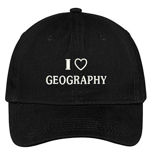 Trendy Apparel Shop I Love Geopraphy Embroidered Soft Cotton Low Profile Dad Hat Baseball Cap