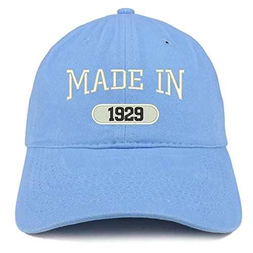 Trendy Apparel Shop Made in 1929 Embroidered 92nd Birthday Brushed Cotton Cap