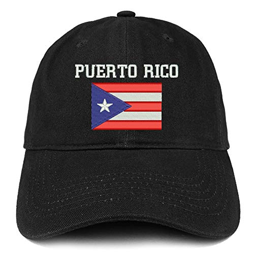 Trendy Apparel Shop Puerto Rico Embroidered Soft Crown 100% Brushed Cotton Cap