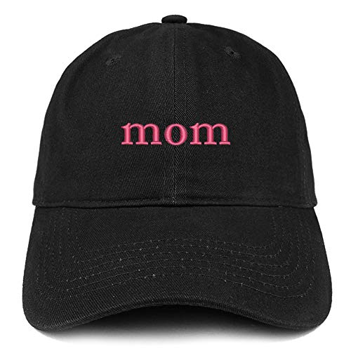 Trendy Apparel Shop Mom Pink Embroidered Soft Crown 100% Brushed Cotton Cap