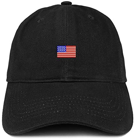 Trendy Apparel Shop US American Flag Small Embroidered Dad Hat Patriotic Cap