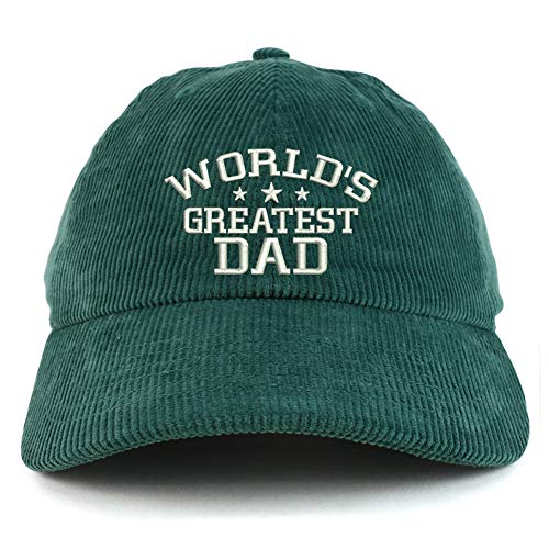 Trendy Apparel Shop World's Greatest Dad Corduroy Unstructured Baseball Cap