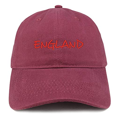 Trendy Apparel Shop England Text Embroidered Soft Crown 100% Brushed Cotton Cap