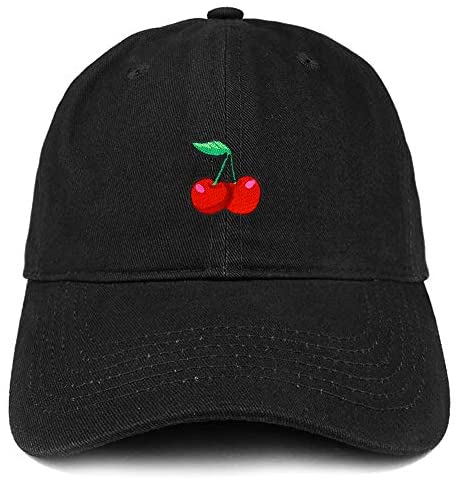 Trendy Apparel Shop Cherry Patch Brushed Cotton Unstructured Dad Hat
