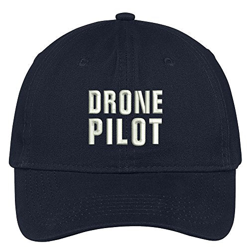 Trendy Apparel Shop Drone Pilot Text Embroidered Soft Crown 100% Brushed Cotton Cap