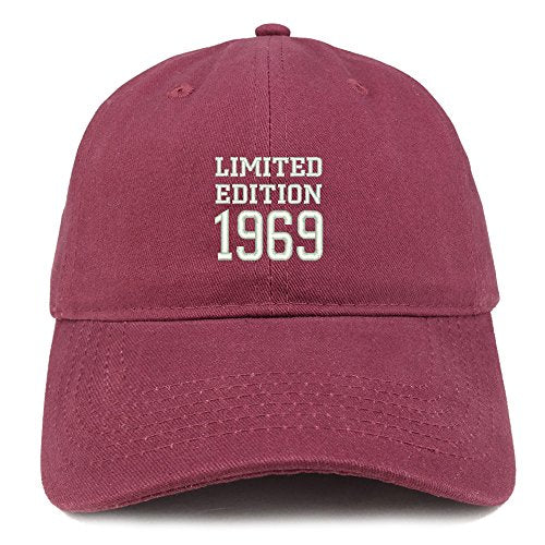 Trendy Apparel Shop Limited Edition 1969 Embroidered Birthday Gift Brushed Cotton Cap