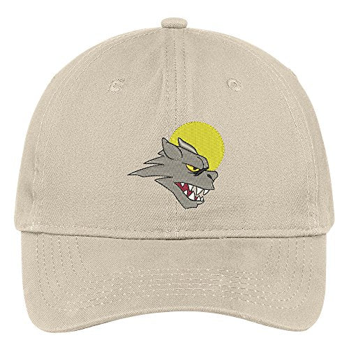 Trendy Apparel Shop Small Werewolf Embroidered Halloween Themed Cotton Baseball Cap