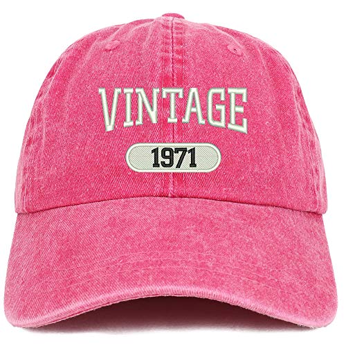 Trendy Apparel Shop 50th Birthday Vintage 1971 Washed Cotton Adjustable Cap