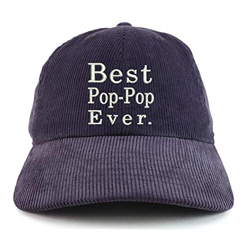 Trendy Apparel Shop Best Pop Pop Ever Cotton Corduroy Unstructured Baseball Cap