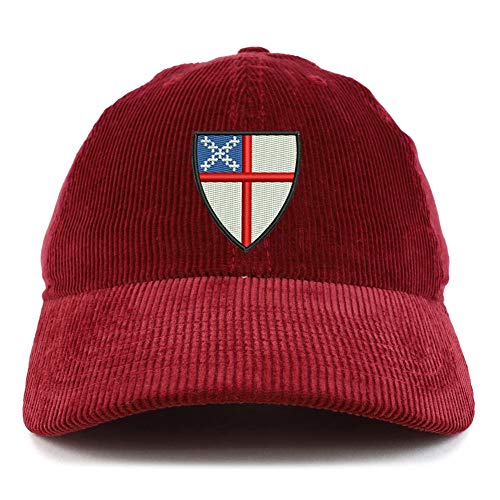 Trendy Apparel Shop Episcopal Shield Cotton Corduroy Unstructured Baseball Cap