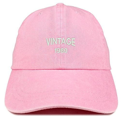 Trendy Apparel Shop Small Vintage 1980 Embroidered 41st Birthday Washed Pigment Dyed Cap