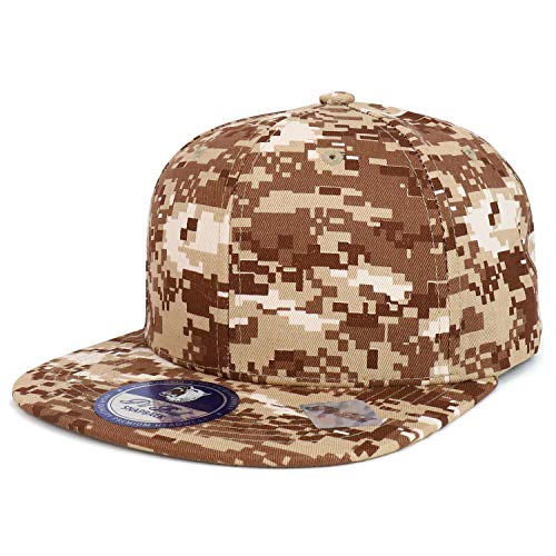 Trendy Apparel Shop Digital Camo Pattern Flatbill Cotton Snapback Cap