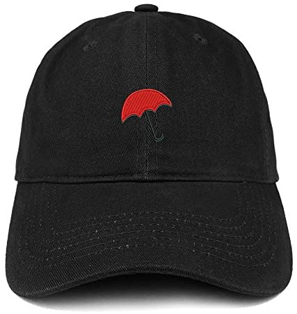 Trendy Apparel Shop Red Umbrella Embroidered Low Profile Soft Cotton Baseball Cap