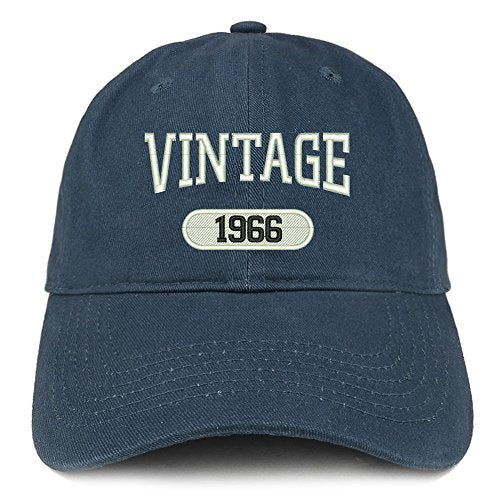 Trendy Apparel Shop Vintage 1966 Embroidered 55th Birthday Relaxed Fitting Cotton Cap