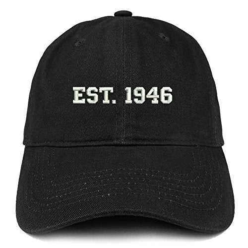 Trendy Apparel Shop EST 1946 Embroidered - 75th Birthday Gift Soft Cotton Baseball Cap