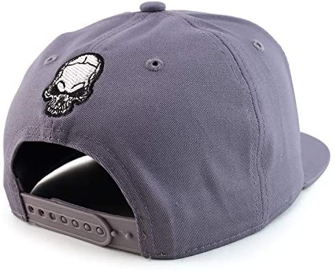Trendy Apparel Shop Skull AK47 Rifle Gun Embroidered Cotton Flatbill Snapback Cap