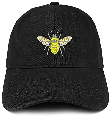 Trendy Apparel Shop Bumble Bee Embroidered Brushed Cotton Cap